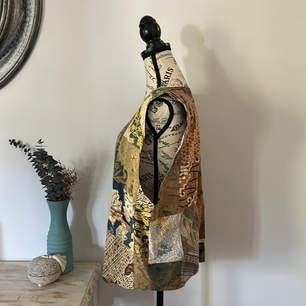 Vintage Ron Jon Eclectic Boho Patchwork Vest One … - image 3